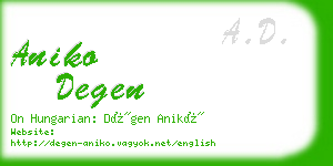 aniko degen business card